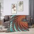 thumbnail image 6 of DouZhe Ultra-Soft Micro Fleece Lightweight Flannel Bed Blanket, Abstract Fractal Spiral Print Cozy Warm Throw Blankets, 50"x40", 6 of 7