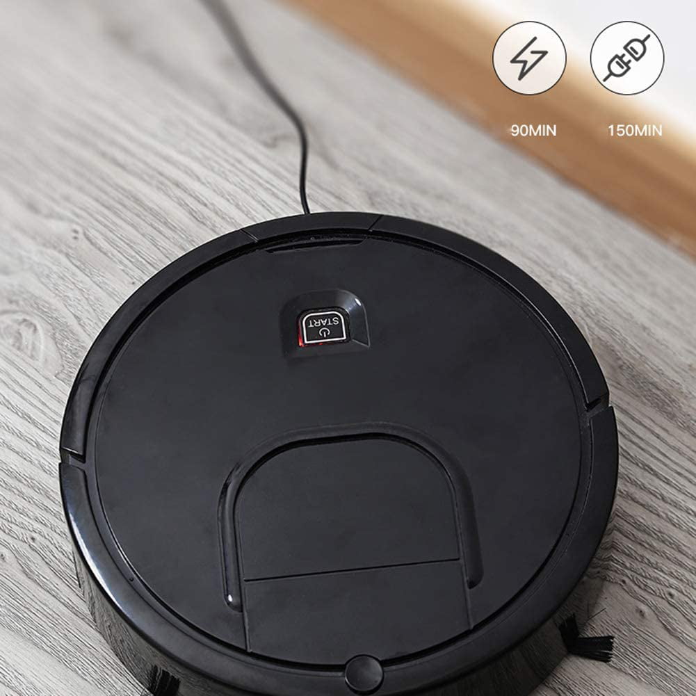 Hankyky Robot Vacuum Cleaner,3 In 1 Automatic Sweeping/Vacuuming/Mopping Ultra Slim Quiet Intelligent Sweeping Robot,1800Pa Strong Suction & Anti-Collision Sensor for Floor,Tile,Pet Hair,Carpets 