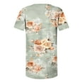 thumbnail image 6 of Jsaierl Womens Tops Hide Belly Shirts Summer Pleated Button V Neck T-Shirt Causal Empire Waist A-Line Floral Tunic Blouses Plus Size, 6 of 6