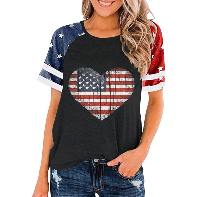 Top Plisado Gradiente de las Mujeres, Cuello de la Tripulación Manga Corta Blusa Suelta para el Hogar Y el Uso Diario, Ligera Túnica de Moda Casual