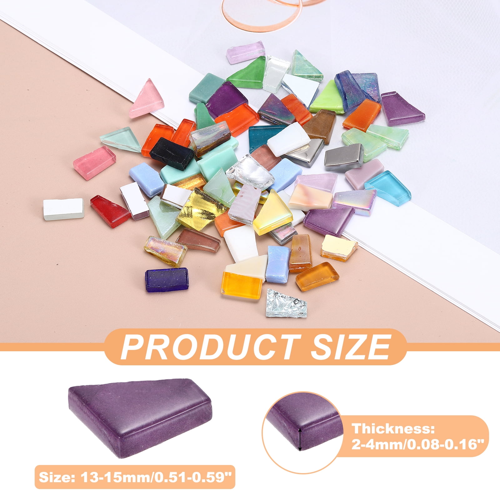 Uxcell Irregular Glass Mosaic Tiles, 500g/1.1LB Irregular Stained Glass Sheets Broken Mosaic Pieces Tiles Supplies Kit Bulk for DIY Art Craft Making Home Decor, Purple Series