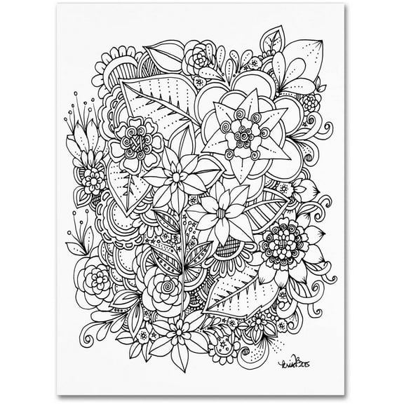 Trademark Fine Art "Flowers 2" Canvas Art by KCDoodleArt