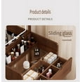 thumbnail image 2 of Mintazer 18.9" Flip-Top Makeup Vanity Table Set with LED Light Mirror, 3 in 1 Dressing Table with 3 Storage Drawers & Cushioned Stool for Bedroom, Walnut, 2 of 6