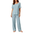 thumbnail image 2 of Naittoop Soft Pajama Set for Women Short Sleeve from Sleepwear Lightweight Loose Pajamas Pjs Sets, 2 of 5