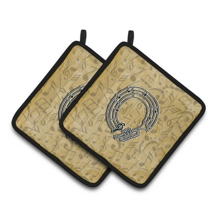

Caroline s Treasures Letter O Musical Instrument Alphabet Pair of Pot Holders