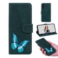 thumbnail image 2 of ELEHOLD Leather Wallet Case for Samsung Galaxy A13 5G,Butterfly Pattern with Card Slots Kickstand Magnetic Clasp Shockproof Protective Case for Women Girls,Green, 2 of 6