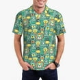thumbnail image 2 of Balery Animals with Leaf Printed Men’s Short Sleeve Polo Shirt, Midweight Men's Shirt,Golf Polo shirts -Small, 2 of 8