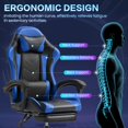 thumbnail image 4 of BUPPLEE Ergonomic Adjustable PVC Game Desk Chair, 360° Swivel & 90°-135° Recline, Height Adjustable Office Chair for Home, Red, Blue, Black, White, 4 of 11