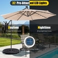 thumbnail image 5 of Resenkos 10 Feet Patio Solar Powered Cantilever Umbrella with Tilting System-Beige, Patio Offset Umbrella with Easy Tilt Adjustment, Outdoor Hanging Umbrella, Sunshade Umbrella Canopy, 5 of 7