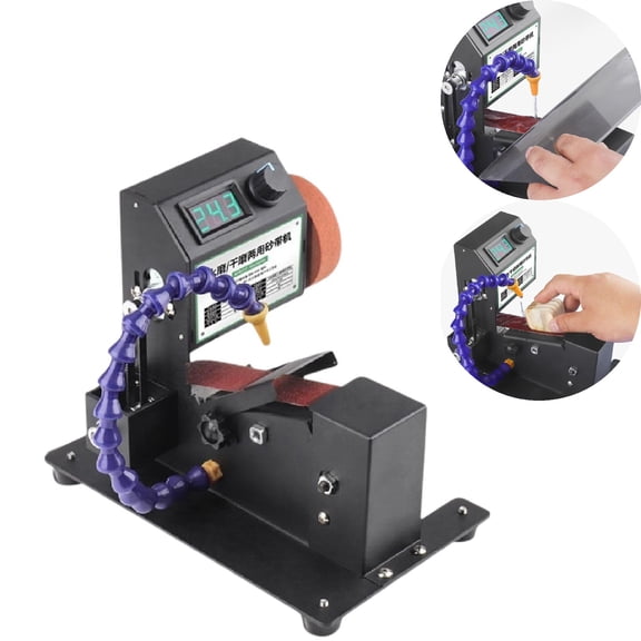 Eurhowing 350W Electric Belt Sander, Wet/Dry Sanding & Polishing Machine, Variable Speed Polisher with 10 Belts, for Wood, Metal, Acrylic DIY Projects