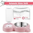 thumbnail image 2 of Dog Bowls, Cat Food and Water Bowl Set with Water Dispenser and Stainless Steel Bowl for Cats and Small Dogs - Pink, 2 of 8
