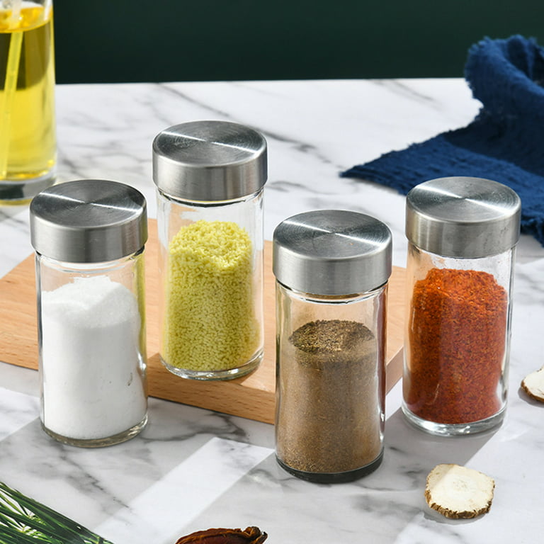 Kitchen Utensils Round Glass Spice Bottle Household Sprinkler Bottle Swivel  Opening Closing Spice Set 