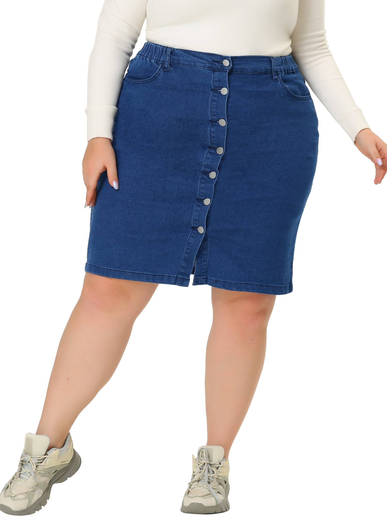 Women's Casual Plus Size Denim Skirt with Pockets Nigeria Ubuy