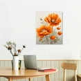 thumbnail image 2 of Nawypu Orange Flower Canvas Wall Art Flower Poppy Blossom Picture Wall Decor Floral Painting Framed Poster for Bathroom Easy to Hang Each Panel, 2 of 4