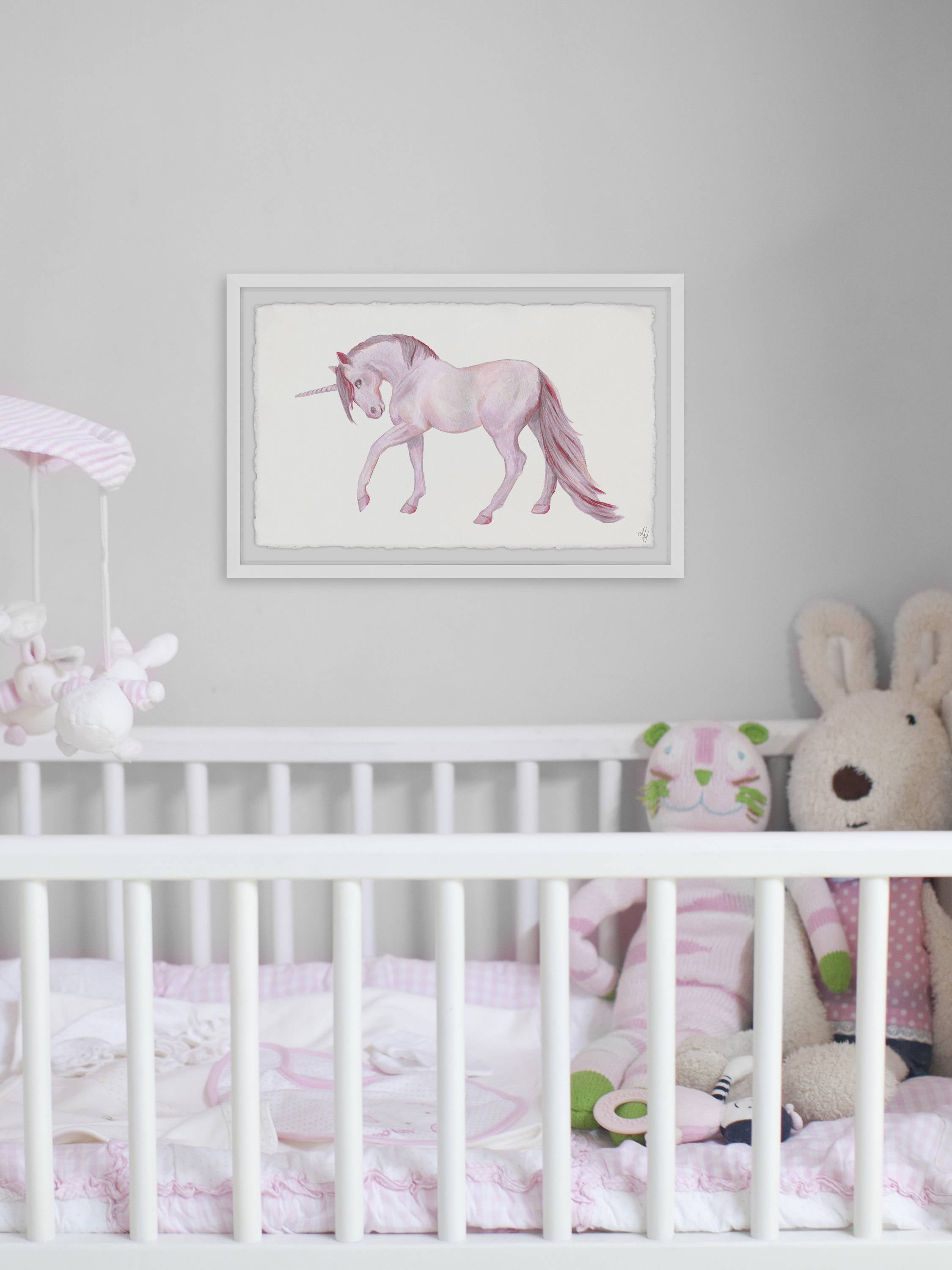 Marmont Hill Pink Majestic Unicorn Framed Wall Art, 36.00" x 1.50"