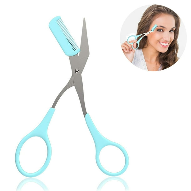 Tijeras de peine para cejas, recortador de cejas curvo, tijeras pequeñas de aseo con peine, herramienta de eliminación de pelo de pestañas de cejas de acero inoxidable Adepaton 2035544-2