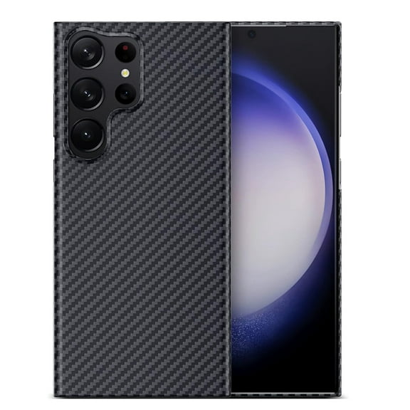 Dteck Aramid Fiber Case for Samsung Galaxy S24 Ultra,Ultra-Thin and Lightweight 100% Real Carbon Shockproof Case Cover for Galaxy S24 Ultra,Black1