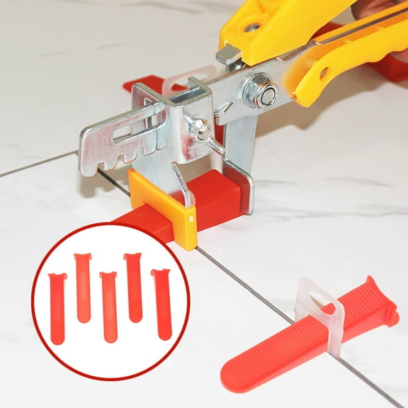 DRAFIDEEP 50Pcs Tile Spacer Wedges Hips Yellow Red For Wall Tiling Floor Tiling Leveling Aligning Spacing 3.3x0.8x0.6in