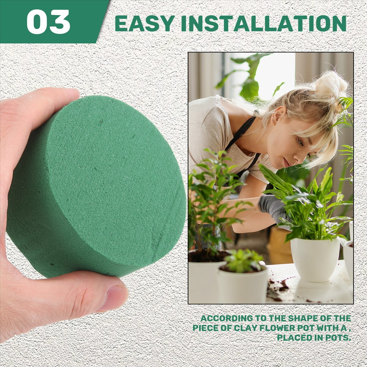 10Pcs Round Water Absorbing Floral Foam Brick for Wedding Aisle DIY Flower Arrangement