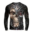 thumbnail image 1 of T-Shirt à Manches Longues pour Hommes avec Motif Os en Relief, Col Rond, pour Tenue Décontractée, 1 of 4