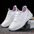 thumbnail image 5 of Women's Platforms Knit Slip On Sneakers Lace up Wide Toe Box Casual Running Shoes Breathable Non Slip Athletic Shoes, 5 of 6