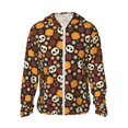 thumbnail image 2 of Uemuo Skulls Pattern Women's Full Zip UPF 50+ Sun Protection Hoodie Jacket Long Sleeve Sun Shirt Hiking Outdoor Performance with Pockets-3X-Large, 2 of 9