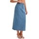 thumbnail image 4 of Falda de mezclilla Miaxi Inspire Chic para mujer, de cintura alta, con puntos suizos, abertura trasera, falda de columna casual, talla XL, azul claro, 4 of 6