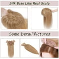 thumbnail image 6 of MY-LADY Hair Toppers for Women Real Human Hair with Bangs 3 Clip In Remy Topper Hairpiece for Thin Hair Natural Looking Hair Extensions 14inch #27 Dark Blonde, 6 of 8