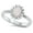 White Simulated Opal, variant on Rainbow Oval Cluster Solitaire Ring Serling Silver Size 9