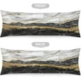 thumbnail image 3 of Black Gold Grey Marble Texture Modern Navy Mushroom Body Pillow Cover Soft Long Pillow Case Protector with Zipper Large Cushion Covers Farmhouse Decorative Bedding for Couch,Sofa,Home Gifts 20"X54", 3 of 6