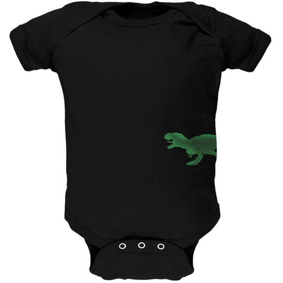 Jurassic - Tyrannosaurus Rex Dinosaur Distressed Black Soft Baby One Piece - 3 month