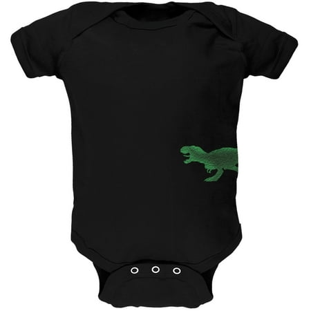 

Jurassic - Tyrannosaurus Rex Dinosaur Distressed Black Soft Baby One Piece - 18 month