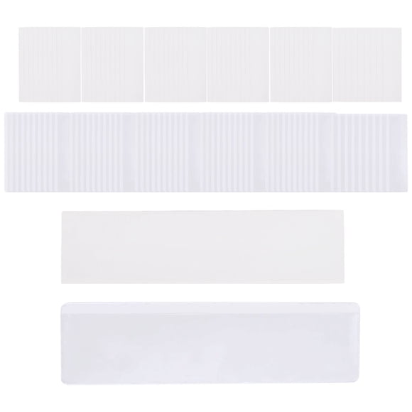 Soportes para Etiquetas Adhesivas Estantes de 1,2 X 4,3 Pulgadas, Transparentes Estantes, Bolsillos Tarjetas, Cajones Supermercado (Paquete 60)