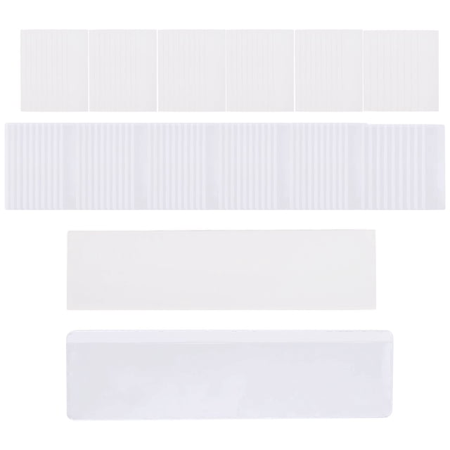 Soportes para Etiquetas Adhesivas Estantes de 1,2 X 4,3 Pulgadas, Transparentes Estantes, Bolsillos Tarjetas, Cajones Supermercado (Paquete 60)