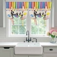 thumbnail image 5 of Tie Up Curtains for Windows Back to School Valance Adjustable Balloon Curtain Pencil Paw Print Linen Tie Up Shades for Kitchen Living Room Bedroom Privacy Curtain Drape 34x45 Inch, 5 of 9