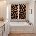 thumbnail image 3 of Leopard Kitchen Curtains 63 Inch Length, Brown Vintage Leopard Print Grommet Top Bedroom Living Room Curtains, Light Filtering Cafe Curtain Drapes 2 Panels Set 84''x63'', 3 of 9