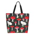 thumbnail image 1 of Fotbe Red Mushrooms Bolsa Tote Estética de Lona con Estampado para Mujer - Bolsa Reutilizable de Hombro Casual para Vacaciones, Compras, Trabajo y Gimnasio, 1 of 8