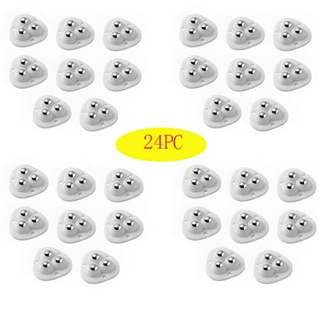

24PCs Paste Universal Pulley New Home Three Beads Free Punching Wear-Bearing Mute Household Hardware Accessories Pulley