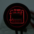 thumbnail image 4 of Usb Charger Dual Usb Car Charger Usb Power Charger Car Usb Port Dual USB Port Power Charger Socket Outlet With 60cm/23.6in Cable For 12V/24V Car Boat ATVRed, 4 of 8