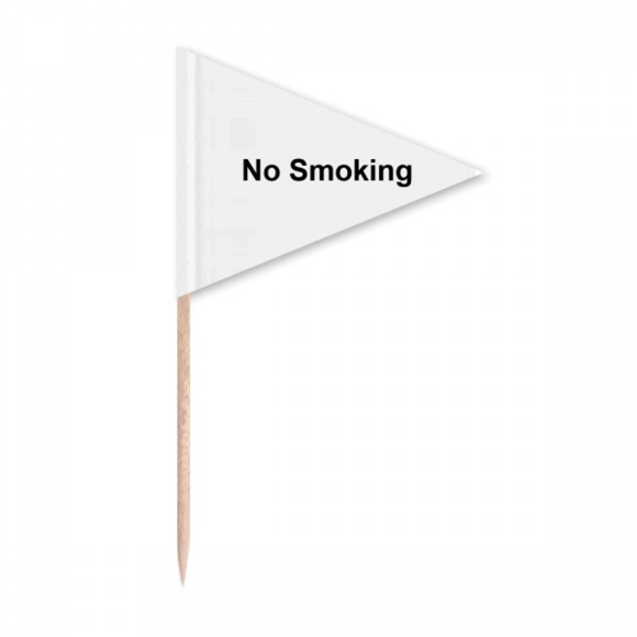 No Smoking Warning Symbol Toothpick Triangle Cupcake Toppers Flag