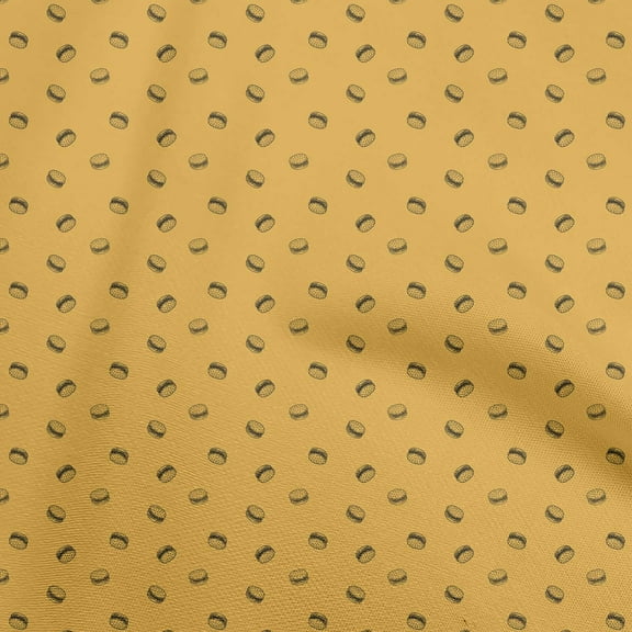 oneOone Cotton Poplin Mustard Yellow Fabric Retro Minimal Burger Fabric For Sewing Printed Craft Fabric By The Yard 42 Inch Wide
