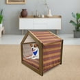 thumbnail image 3 of Tribal Pet House, Maya Inspired Horizontal Esoteric Latin Inspired Geometric Pattern Print, Outdoor & Indoor Portable Dog Kennel with Pillow and Cover, 5 Sizes, Ruby Apricot, by Ambesonne, 3 of 5