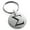Silver, variant on Stainless Steel Sigma Mathematical Engraved Small Medallion Circle Charm Keychain Keyring