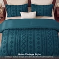 thumbnail image 6 of U by Bedsure King Tufted Boho Comforter Set, 3 Pieces Farmhouse Shabby Chic Embroidery Green Bed Set, Soft Jacquard Comforter for All Seasons, Tahitian Tide, 6 of 9