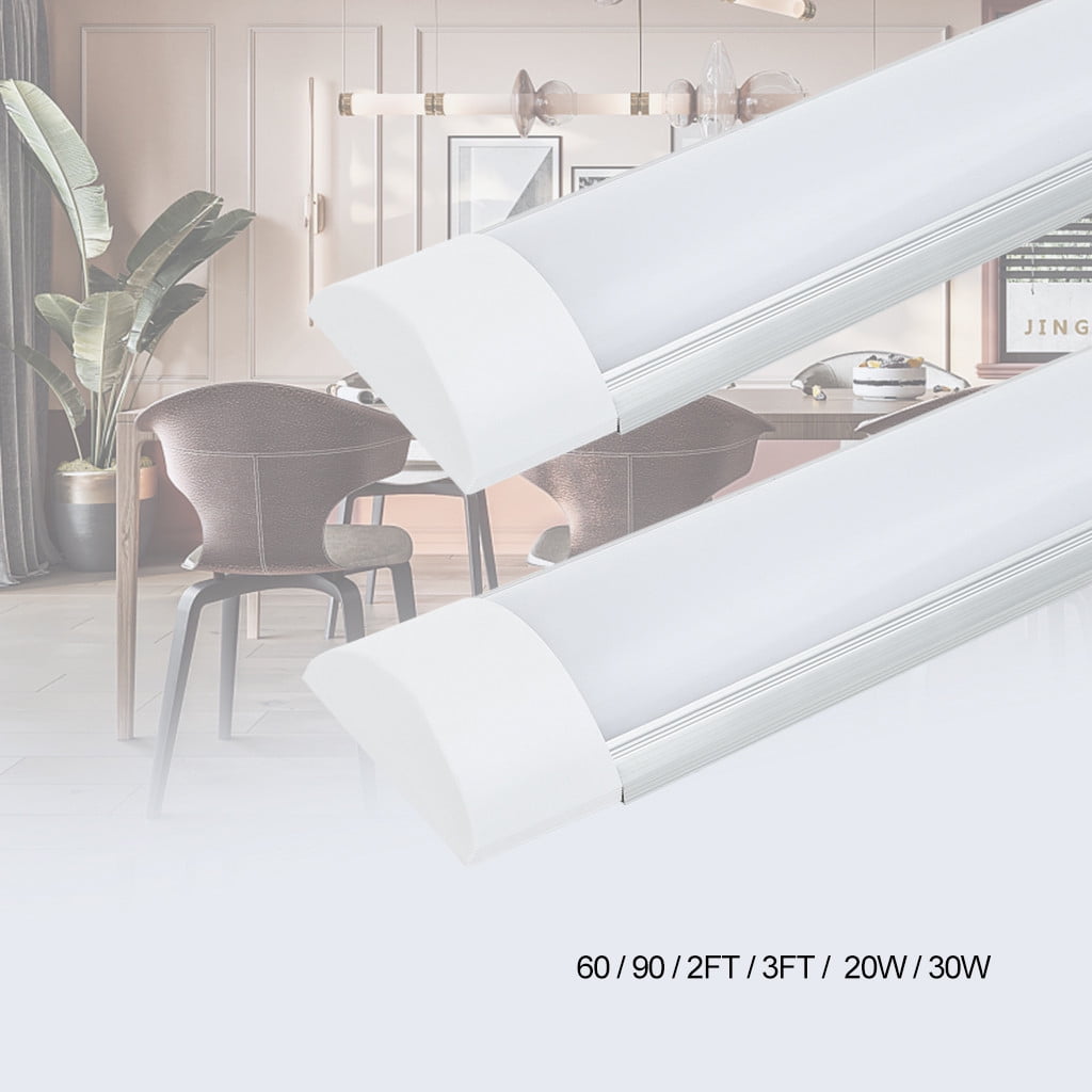 4 Pack 30W 3FT LED Ceiling Batten Tube Bar Light Cool White Office Shop Fixtures 