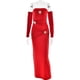 thumbnail image 1 of Gathered Long Sleeve One Shoulder Dress High Waist Pleated Bodycon Long Skirt Sexy Solid Color Milk Silk, 1 of 4