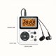 thumbnail image 2 of Radio AM FM de bolsillo con auriculares estéreo portátiles, radio a batería, presintonía manual, pantalla grande, tecla de bloqueo, temporizador de apagado, mini radio, 2 of 5