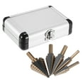 thumbnail image 1 of 5Pcs Haute Vitesse Acier 4241 Étape Foret Ensemble Kit Rond Tige Pagode T-Wist Perce Outil de Forage avec Boîte de Stockage pour Pièce à Usiner Portable, 1 of 7