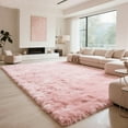 thumbnail image 5 of Ultra-soft plush carpet, 9'×12' pink non-slip long-pile floor rug, suitable for bedroom, living room, home decor, 5 of 6