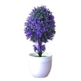 thumbnail image 1 of Artificial Bonsai Tree Small Potted Green Plant Realistic Flower Ball Desktop Ornament for Easter Spring Home Decor, 1 of 8